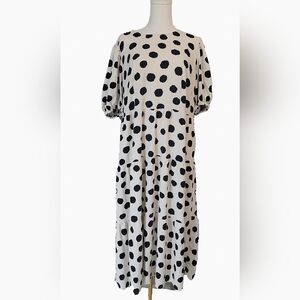 Who What Wear‎ Monochrome Dot Midi Dress